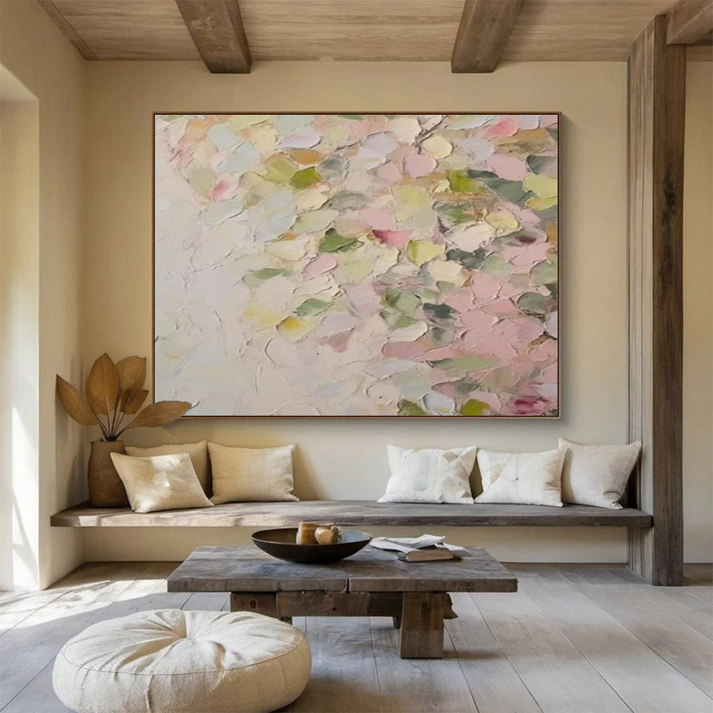 Pastel Petal Abstract Painting for Feminine Salons YHT177