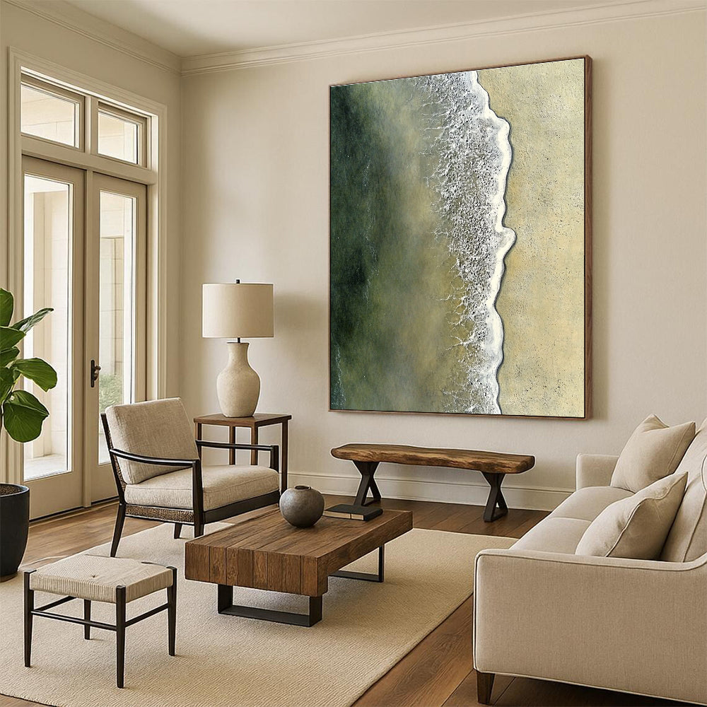 Aerial Beach View Realistic Abstract Painting for Nautical Enthusiasts GAB1476