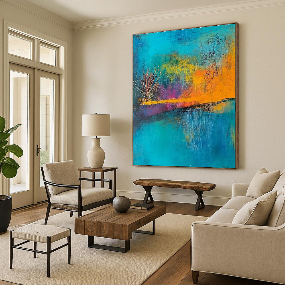 Vibrant Colorful Nature Abstract Painting for Lively Spaces GAB0678