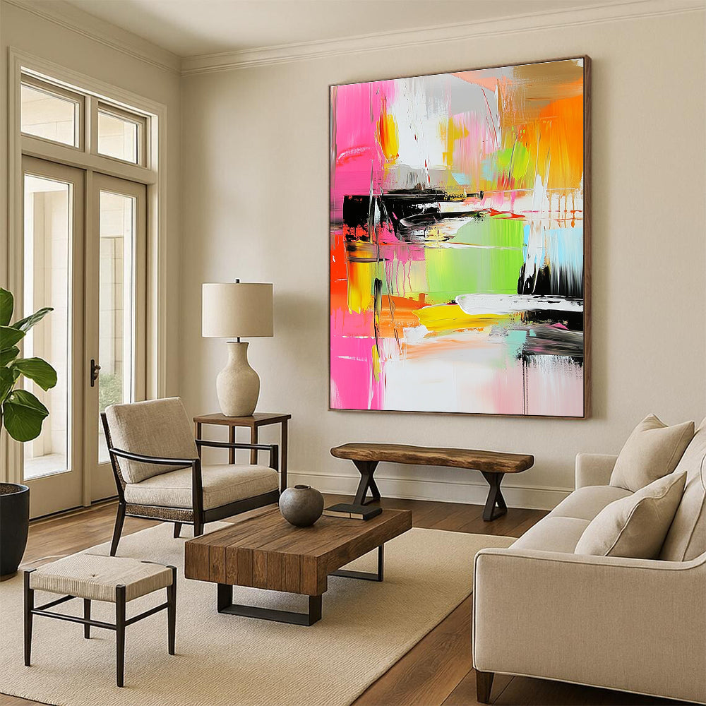 Neon Color - Clash Abstract Painting for Trendy Cafes GAB0888