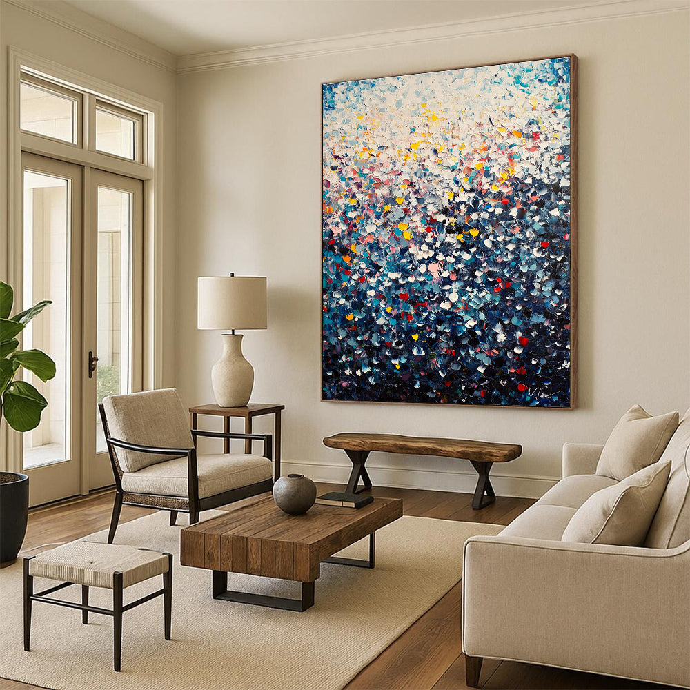 Colorful Dotted Mosaic Vibrant Abstract Painting GAB0291
