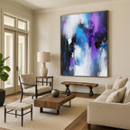 Blue - Purple Abstract Fusion Painting with Mysterious Depth WINK410