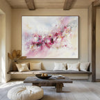 Soft Pink Floral with Delicate Textures Abstract Painting ABS350