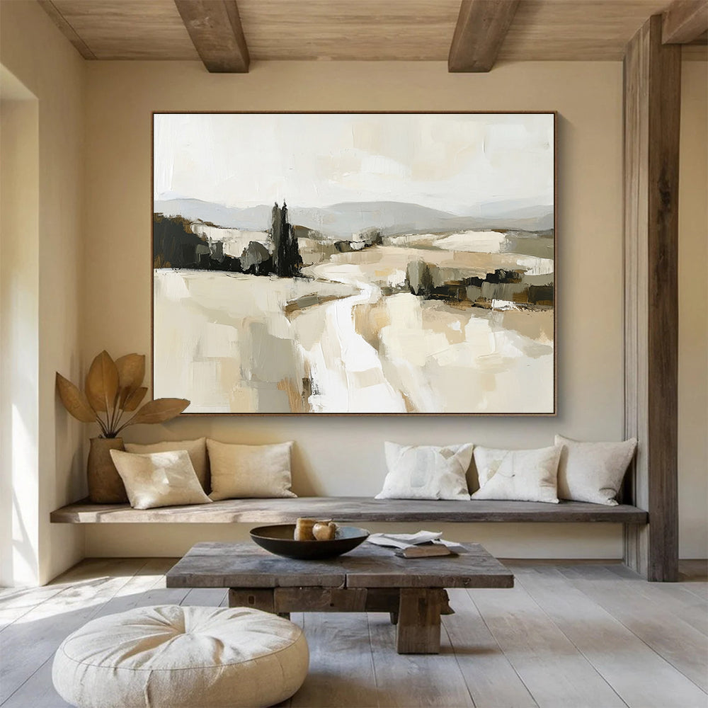 Neutral Landscape Abstract Painting with Subtle Tones ABS286