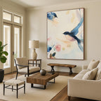 Watercolor Birds and Flowers Abstract Painting for Serene Bedrooms GAB0970