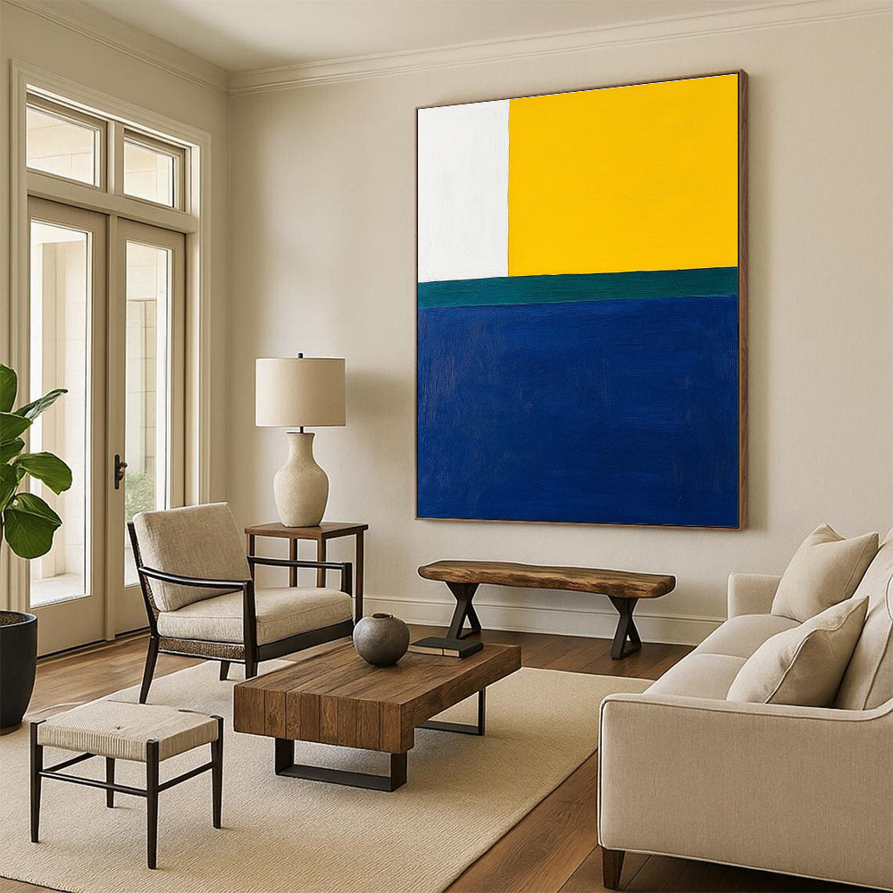 Bold Color Block Composition Abstract Painting with Vibrant Energy WINK164