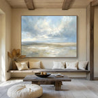 Soft - Hued Coastal Beach Serenity Abstract Painting ABS135