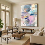 Cross and Color Collage Abstract Painting with Spiritual Whimsy WINK205
