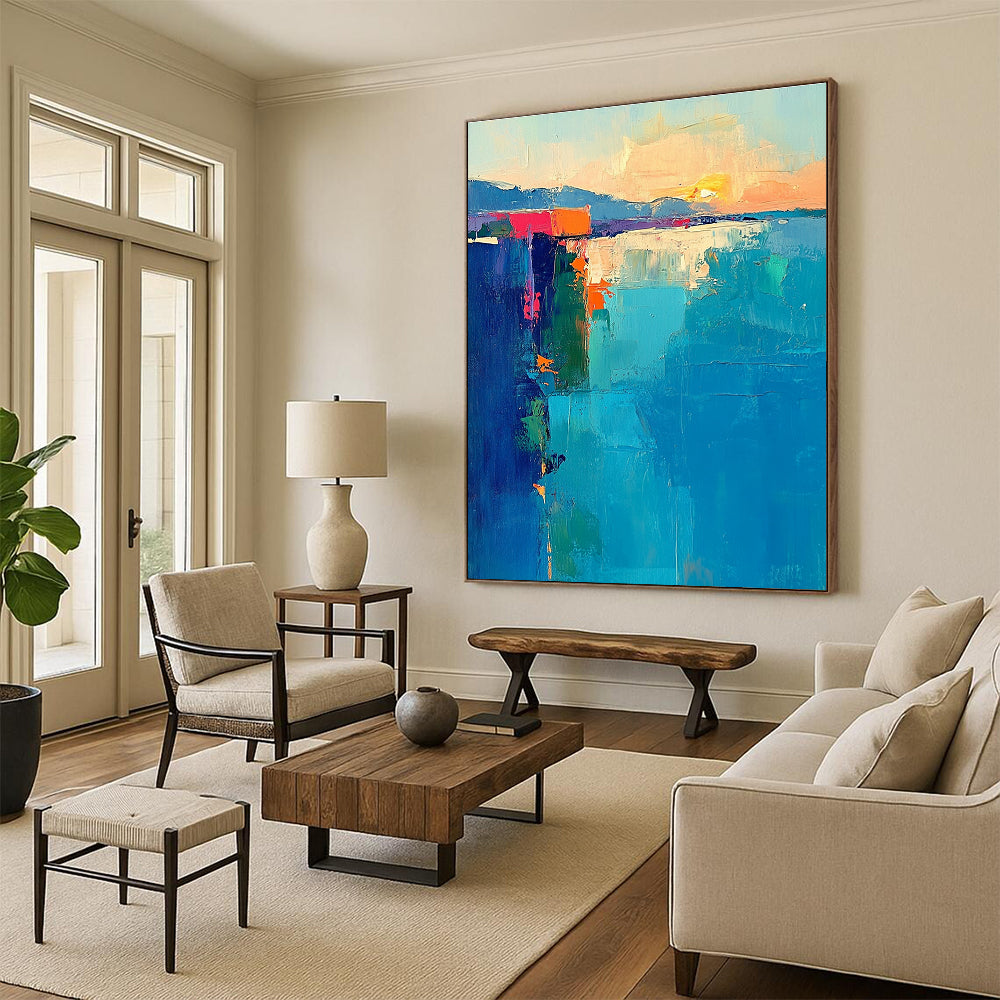 Colorful Coastal Abstract Painting with Vibrant Seascapes WINK400