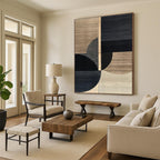 Geometric Wood - Like Shapes Abstract Painting for Contemporary Office Break Rooms GAB1356