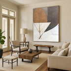 Collaged Leaves Artistic Botanical Abstract Painting GAB0312