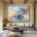 Soft Blue - Beige Abstract Landscape - Inspired Painting ABS181