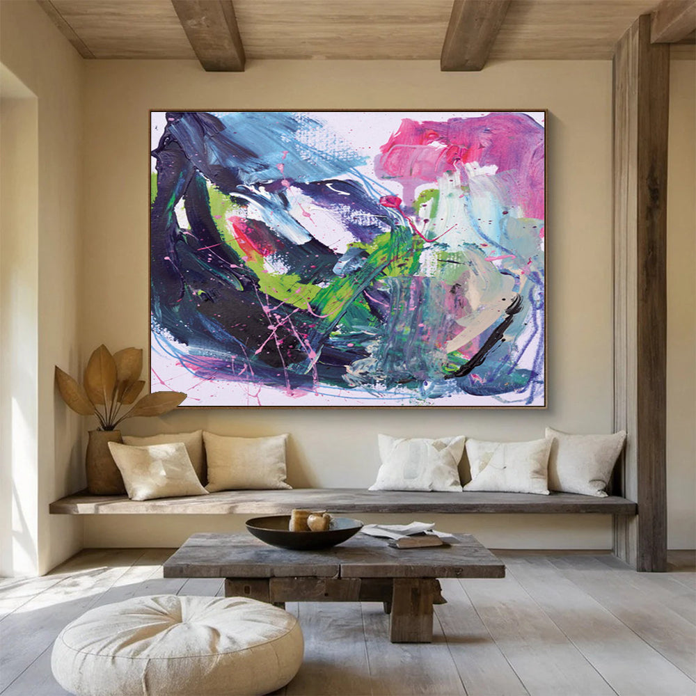 Vibrant Color Splash Abstract Painting for Creative Studios YHT131