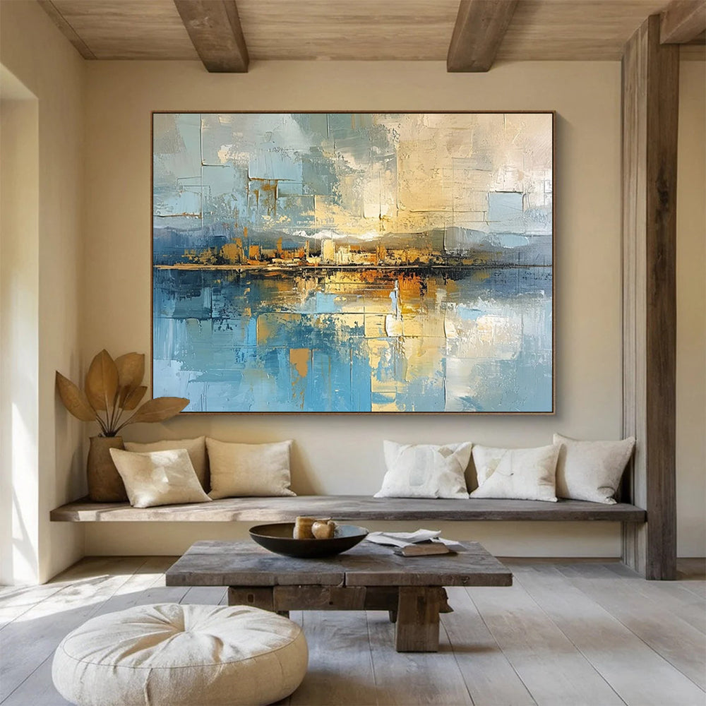Cityscape Abstract Reflection Painting for Urban Lofts YHT049