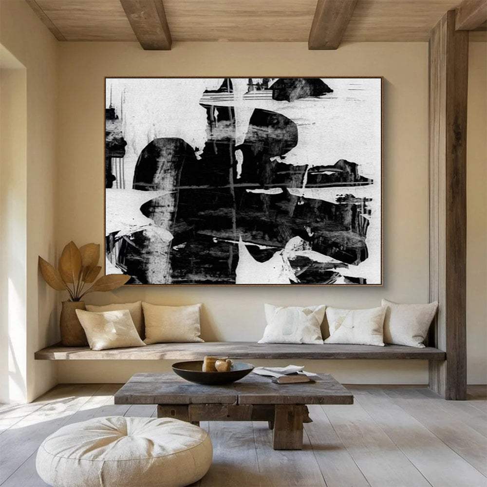 Monochrome Abstract Painting for Industrial Spaces YHT134