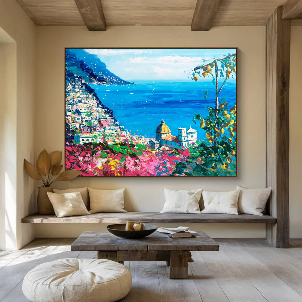 Amalfi Coast Abstract Painting for Luxury Hotel Suites YHT458