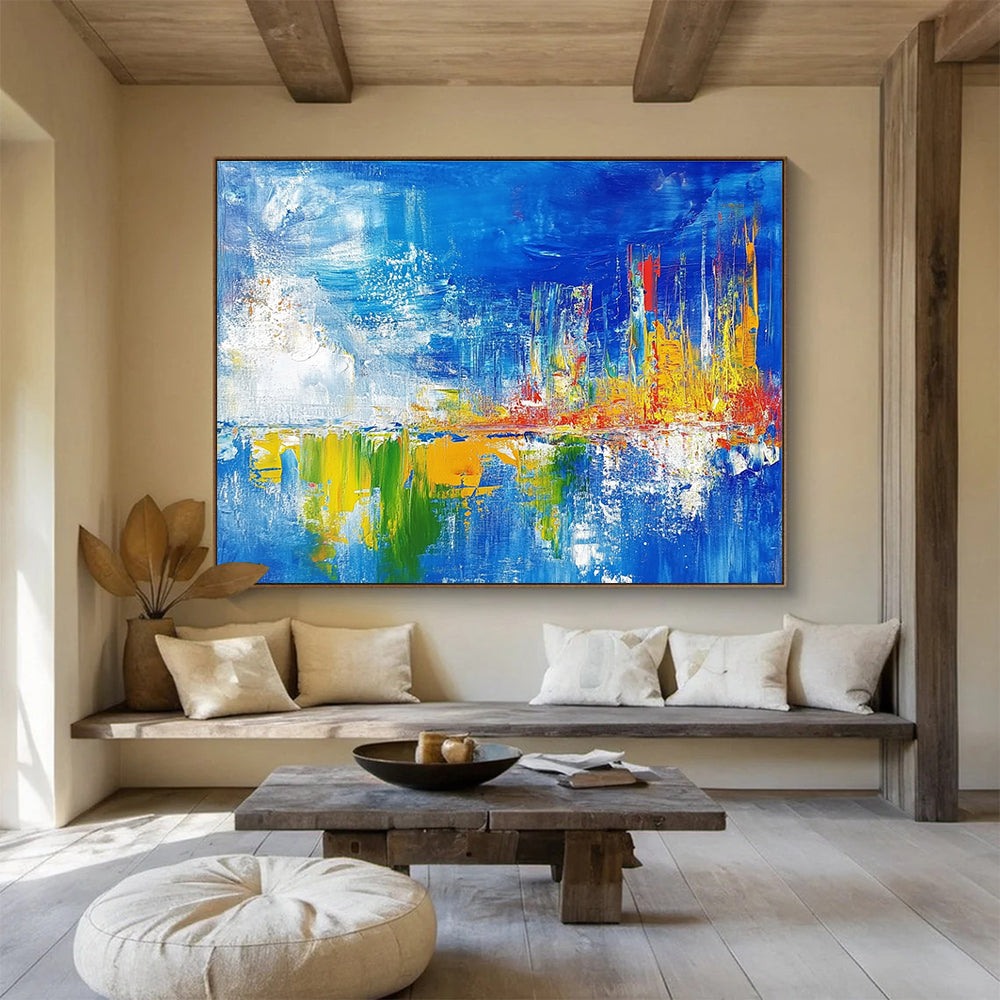 Colorful Cityscape Reflection Abstract Painting ABS189