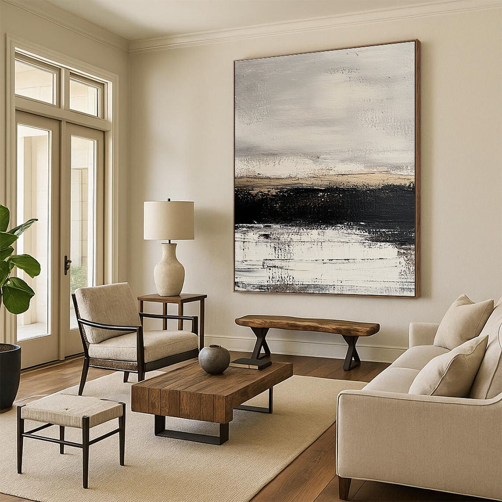 Monochromatic Abstract Landscape Painting with Quiet Mystery WINK344