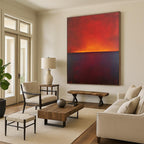 Red and Orange Sunset Abstract Painting with Dramatic Hues WINK863