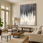 Black and White Drip Abstract Painting for Edgy Art Galleries GAB0824
