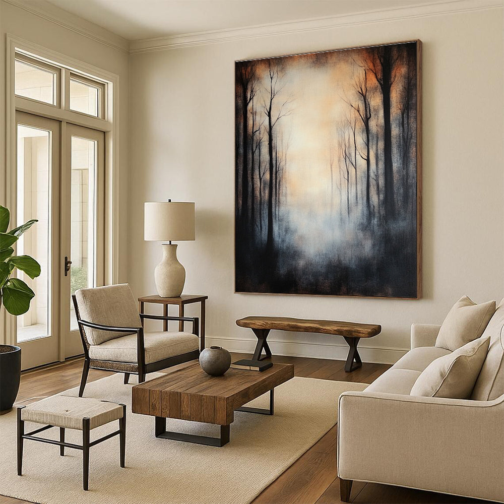 Misty Forest Abstract Painting for Mysterious Vibes GAB0727