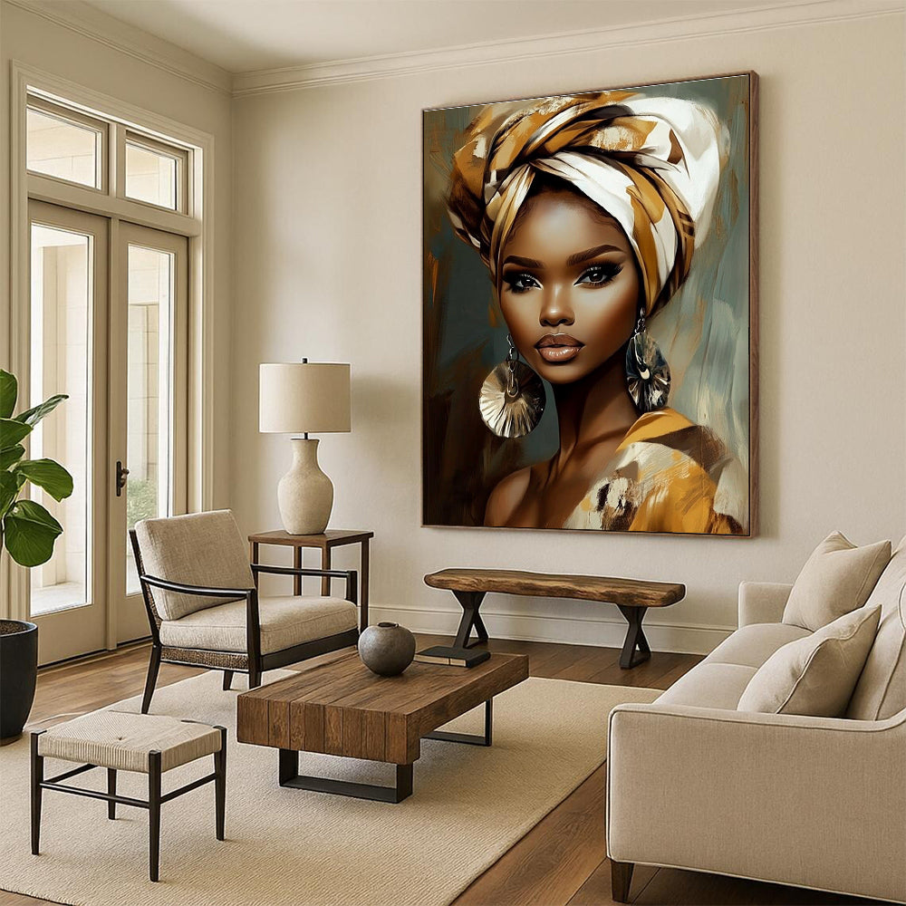 Cultural Portrait Abstract Painting with Rich Patterns GAB0008