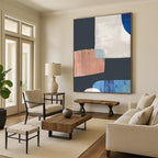 Geometric Color Block Abstract Painting for Modern Office Receptions HENG200