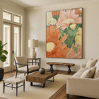 3D Floral Relief Abstract Painting for Elegant Dining Rooms HENG423