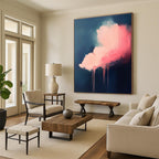 Pink Dripping Cloud Abstract Painting for Bohemian - Styled Living Rooms GAB1104