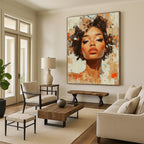 Portrait with Textured Background Abstract Painting for Creative Studio Lounges GAB1281