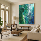Hidden Figure in Green - Enigmatic Nature Abstract Art GAB0506