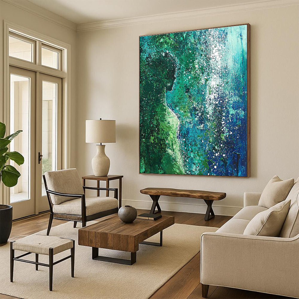 Hidden Figure in Green - Enigmatic Nature Abstract Art GAB0506