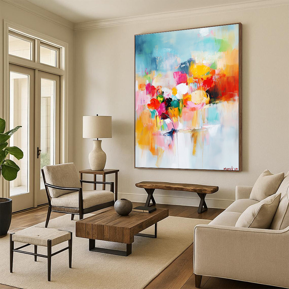 Colorful Flower - Themed Abstract Painting for Art - Loving Gardens GAB0889