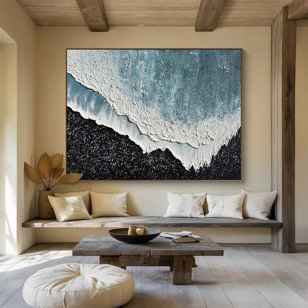 Textured Wave Abstract Painting for Ocean - Themed Galleries YHT207