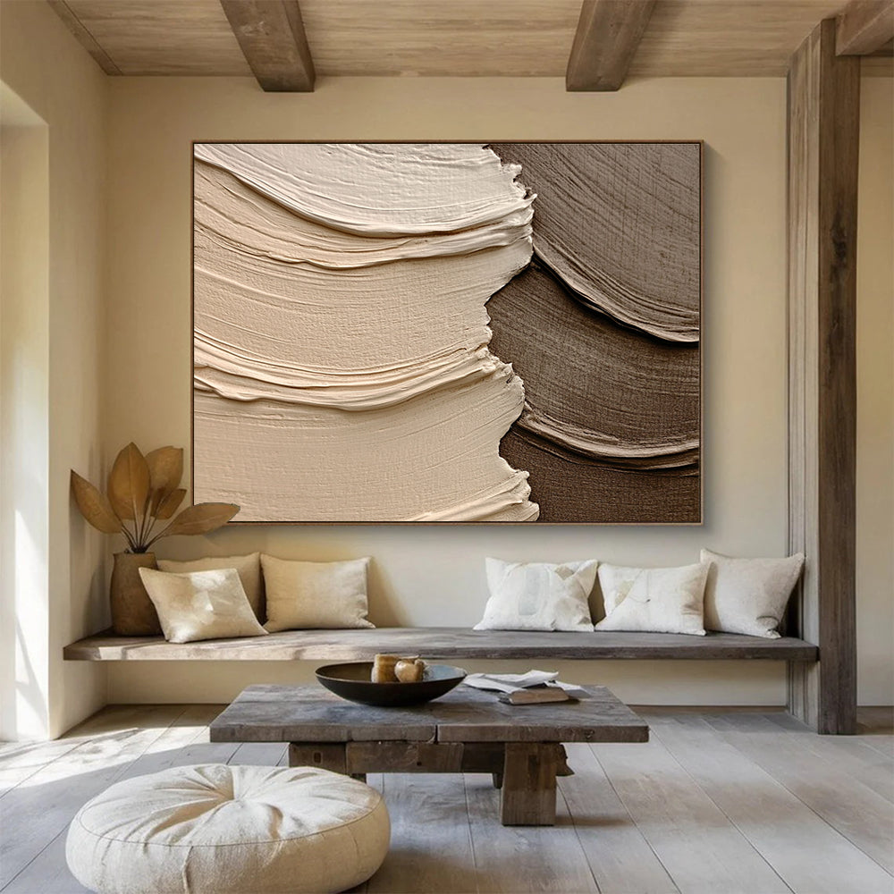 Beige & Brown Textured Strokes  Warm Minimalism ABS041