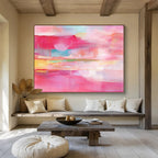 Pink - Toned Abstract Layers Painting with Soft, Romantic Transitions ABS495