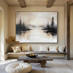 Misty Lake Abstract Landscape Painting ABS213