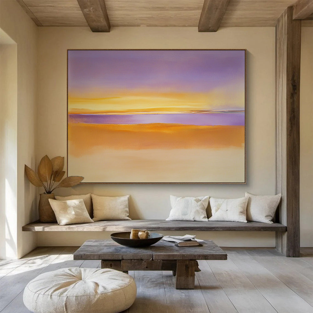 Purple and Orange Gradient Landscape with Soft Horizons Abstract Painting ABS361