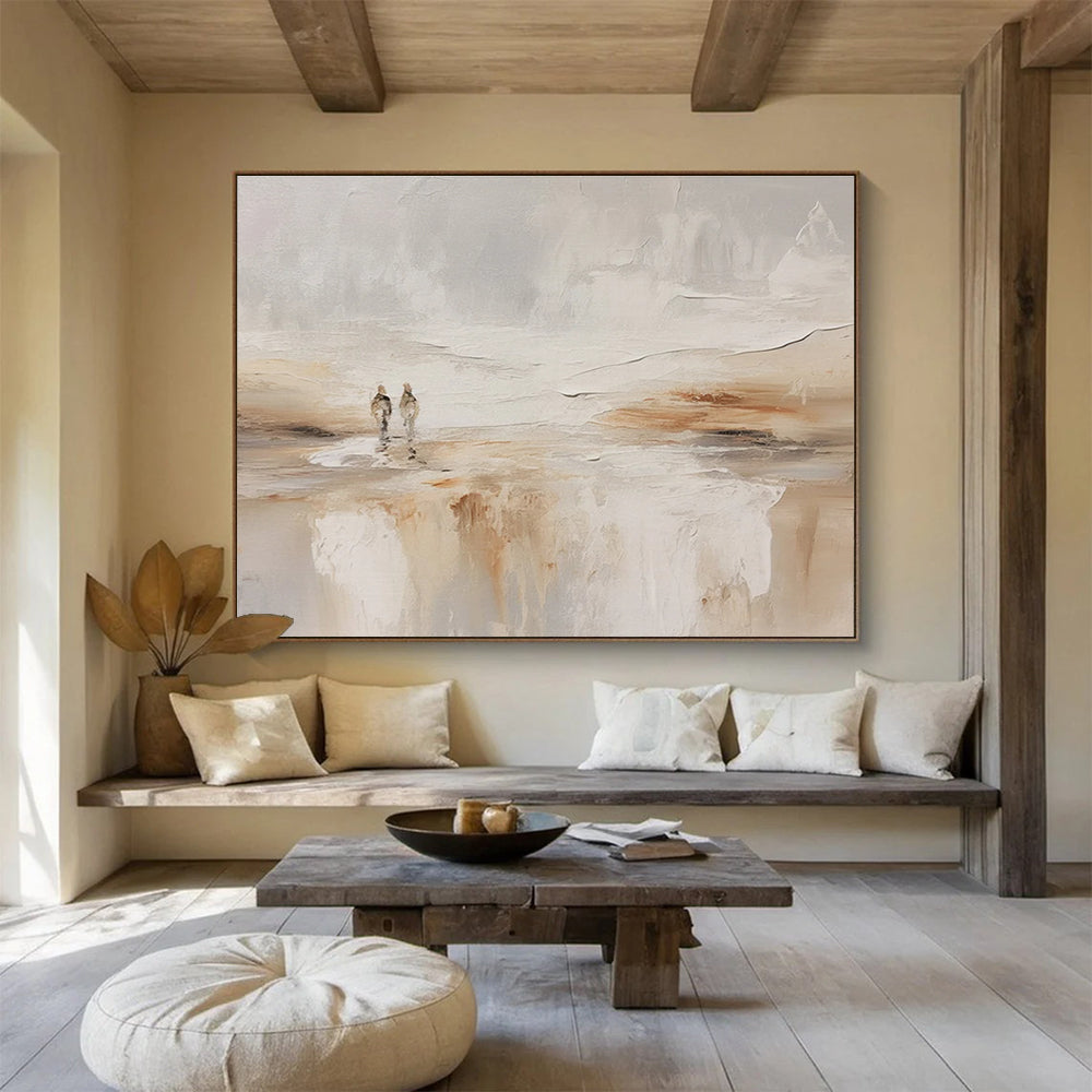 Two Figures in Abstract Landscape Painting for Romantic Spaces YHT079