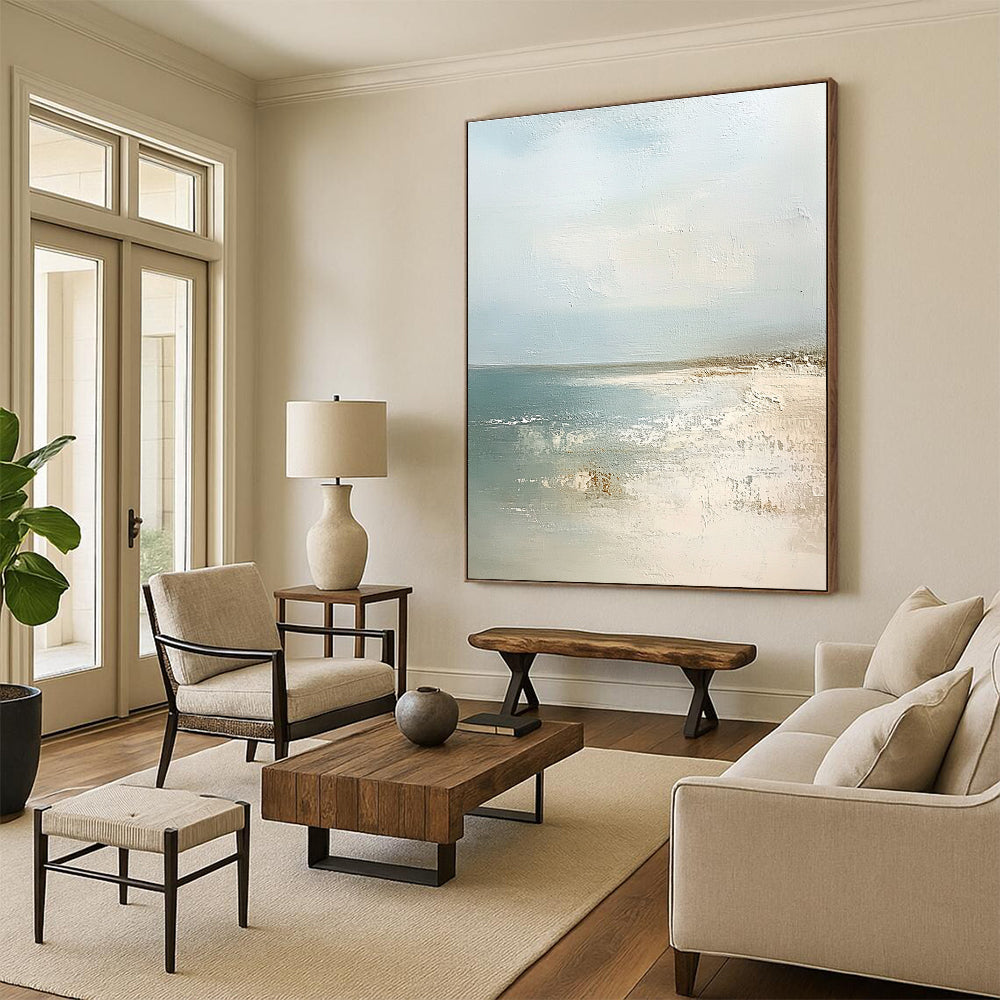 Calm Coastal View - Serene Seaside Abstract Painting GAB0571