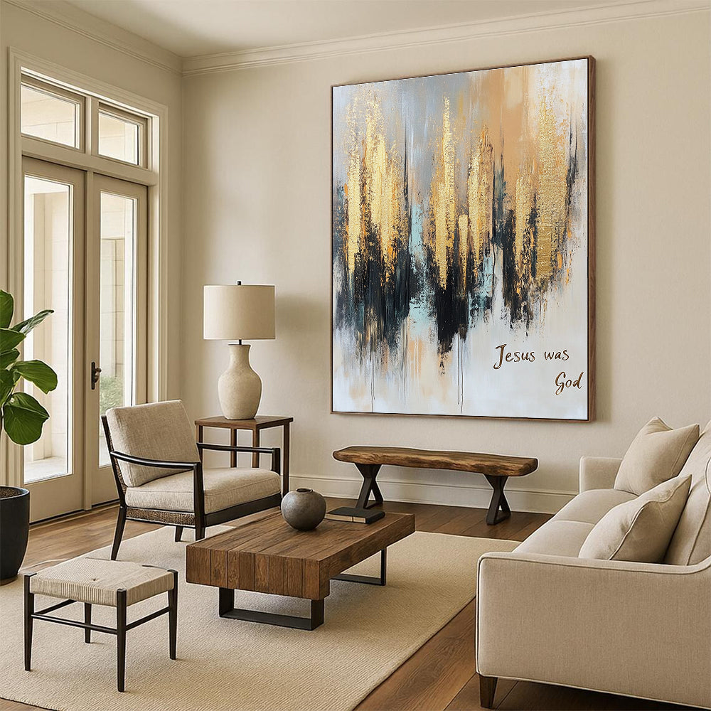 Gold and Gray Abstract - Spiritual Abstract Painting GAB0579