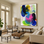 Colorful Translucent Abstract Painting with Layered Vibrancy WINK608