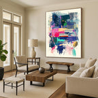 Musical Abstract Fusion Painting with Piano Motifs GAB0101