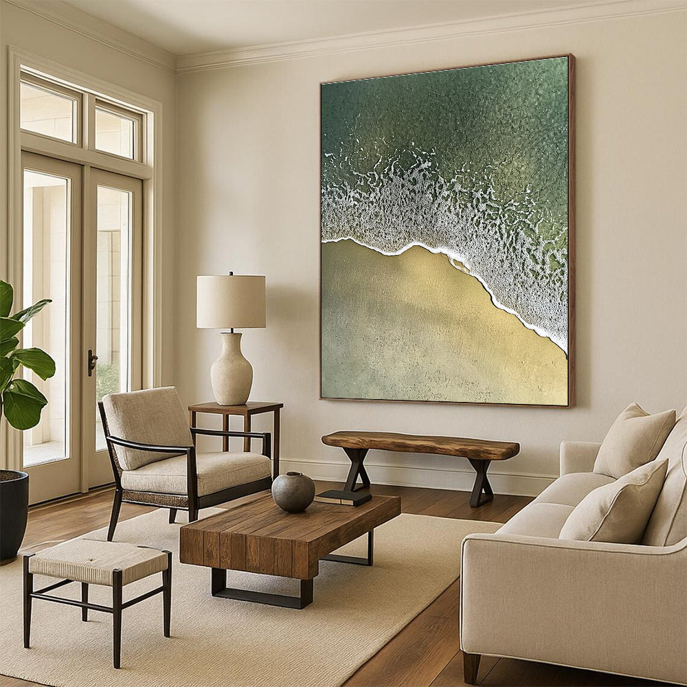 Aerial Beach View Modern Coastal Abstract Painting GAB0311