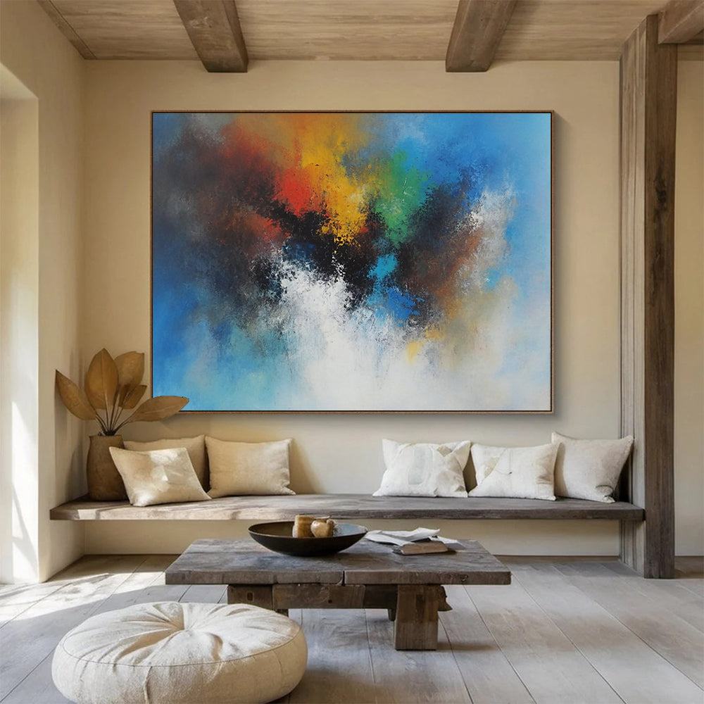 Color Burst Abstract Painting with Dynamic, Vivid Energy ABS481