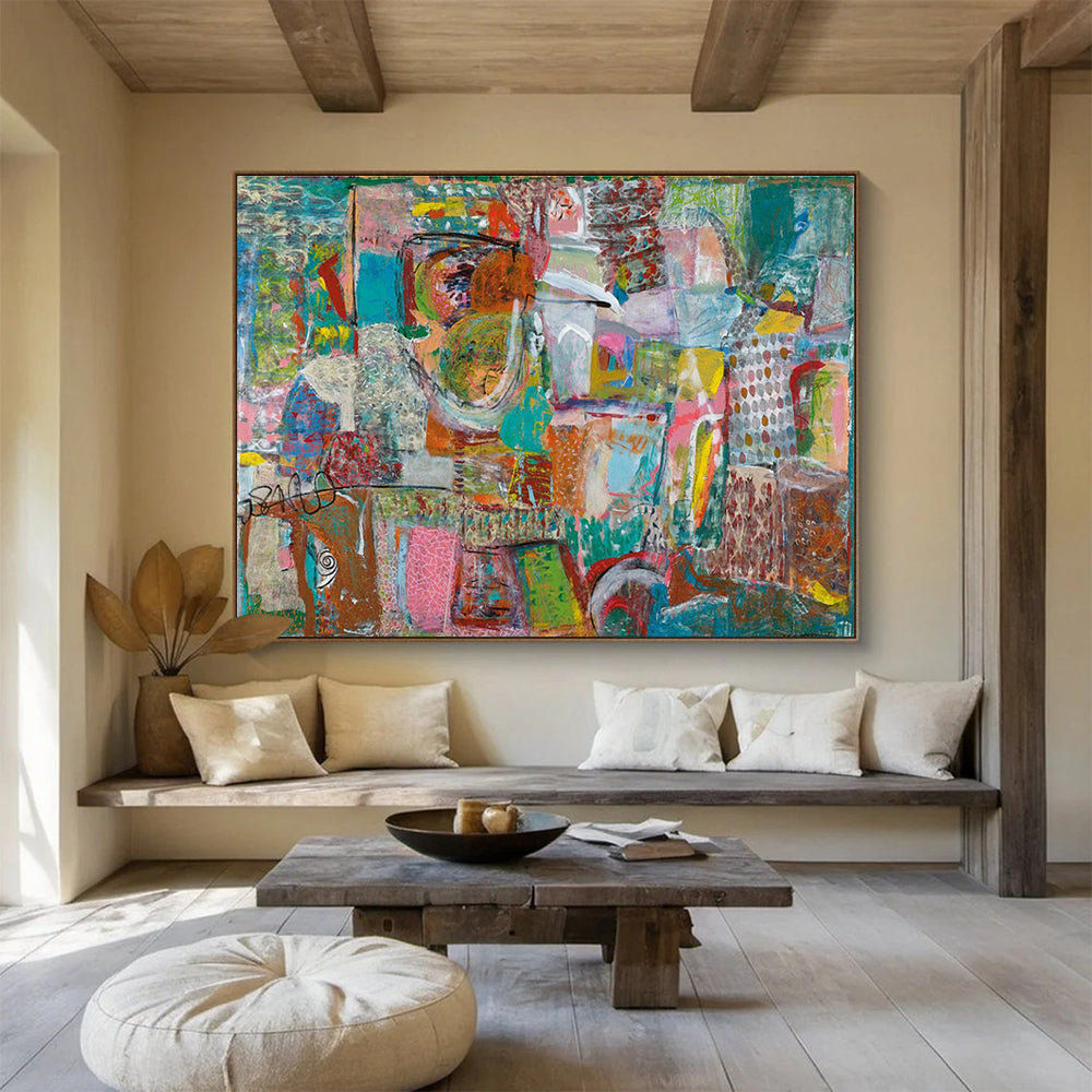 Mixed - Media Abstract Painting for Creative Studio Decor YHT236