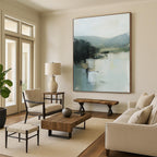 Misty Landscape Abstract Painting for Serene Home Offices GAB1280