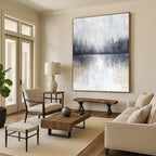 Misty Lake Reflection - Serene Landscape Abstract Painting GAB0520