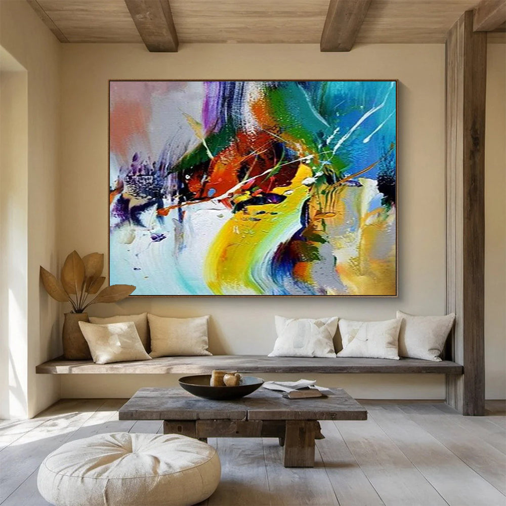 Colorful Splash Abstract Painting for Creative Studio Workspaces YHT280