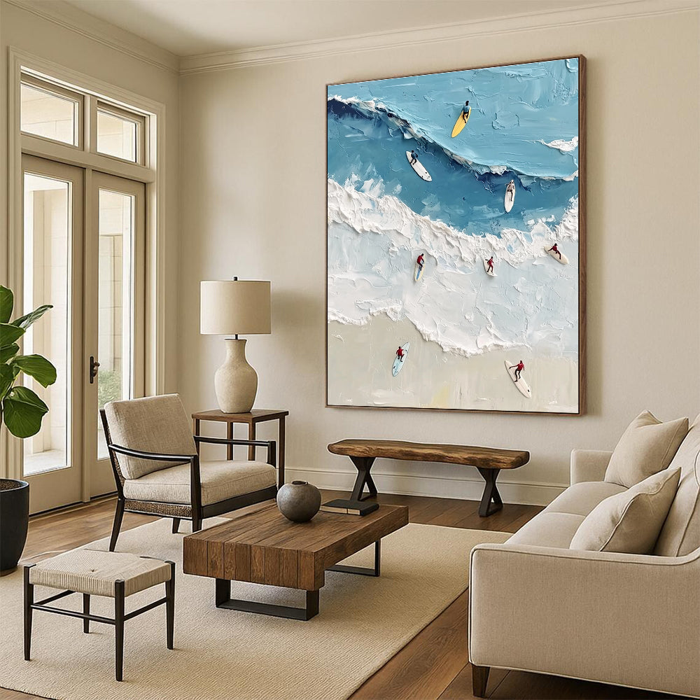 Surfers on Waves Dynamic Abstract Painting for Energetic Spaces GAB1482